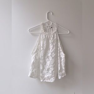 Free People Lady Bird White Lace Top